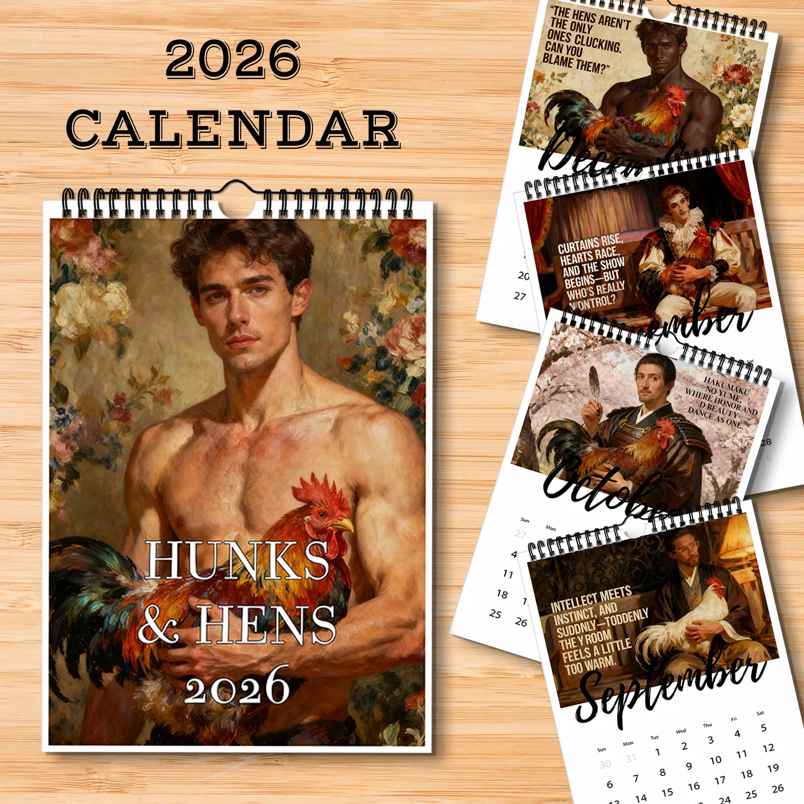 

1PC 2026 Handsome Men Themed Wall Calendar With Stylish Male Models Great for Bedroom & Living Room Decor