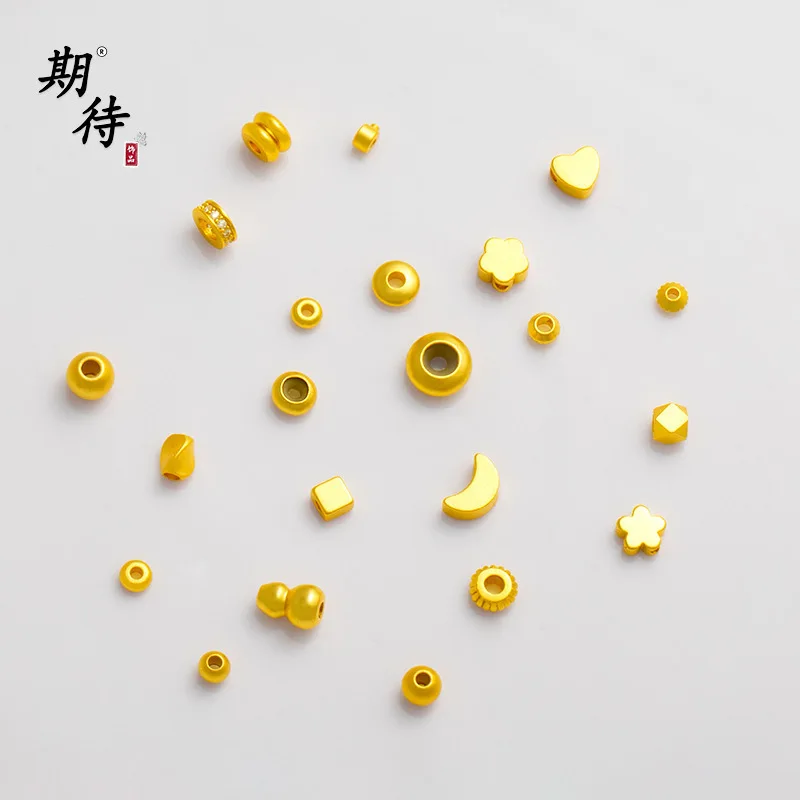 50pcs/lot copper blank start bead Charms for Jewelry DIY Making  moon cube Beads Scattered beads for necklace