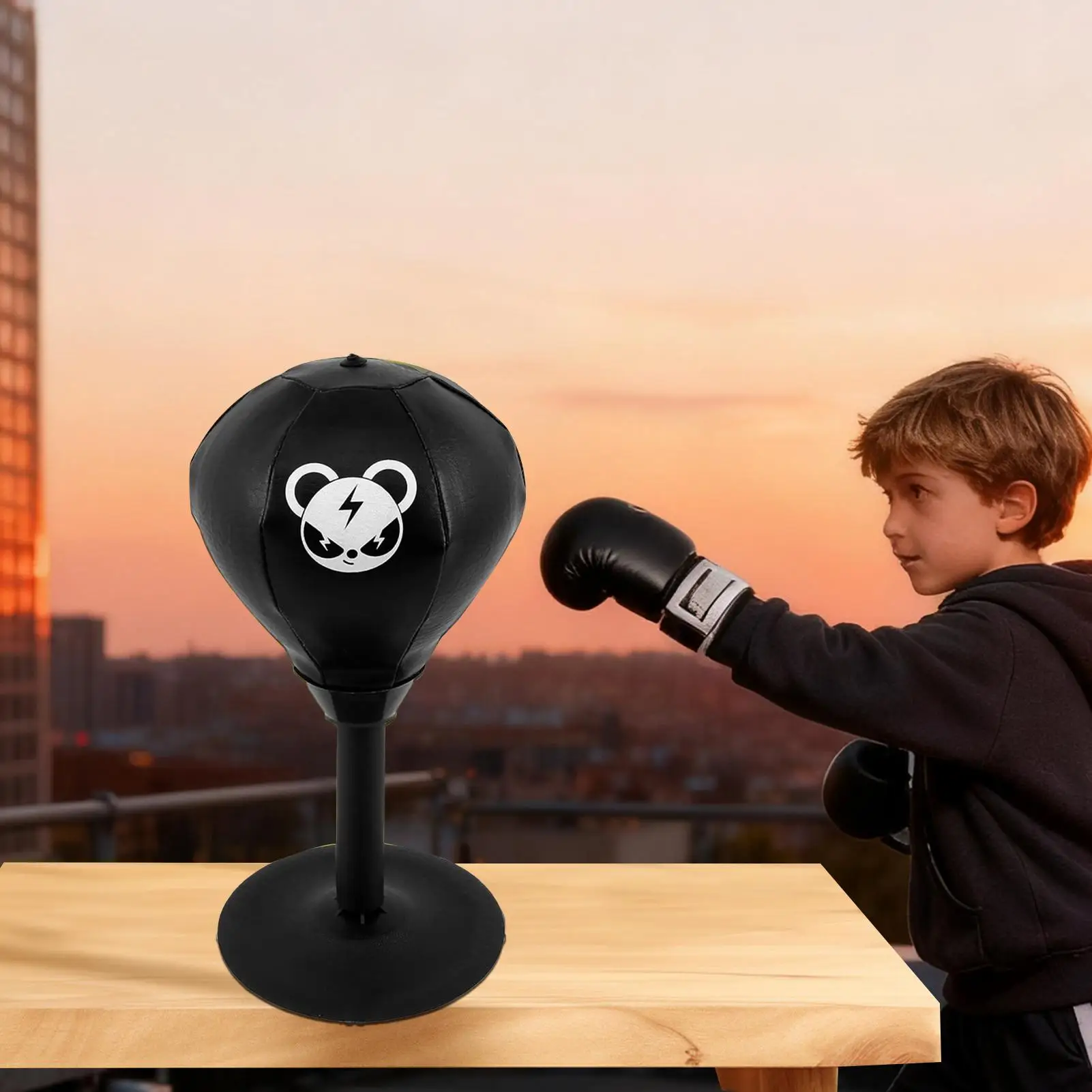 강력한 흡착판이 있는 데스크탑 펀칭볼, 스트레스 해소 장난감, 사무실 및 가정용, 남성 여성 어린이 청소년 분노 조절용