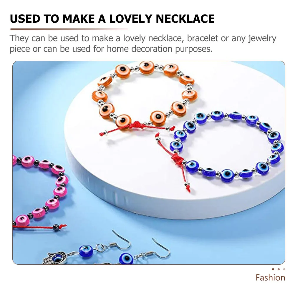 

1 коробка, бусины-разделители из смолы с узором глаз, красочные свободные бусины для рукоделия, для изготовления ювелирных изделий, ожерелье, браслет, декоративные аксессуары