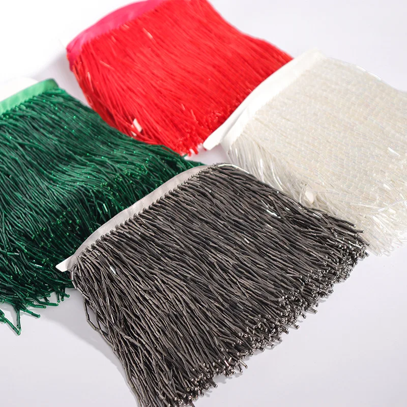 Rohrspitzenborte, Hochzeits- und Abendkleid, Perlenverzierung, 15 cm Breite, 38 Farben, RS4045, 5 Yards, Großhandel – Detail 9