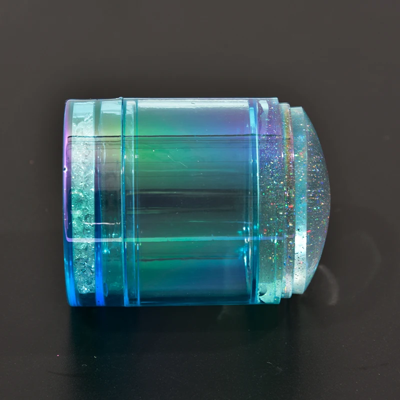 4ซม.(1ชุด) รอบ Jelly Transfer ภาพวาด Stamper กับ Scraper ภาษาฝรั่งเศสคำ Peralatan Seni Kuku เล็บช่องทางรูปร่างภาพ Stamper