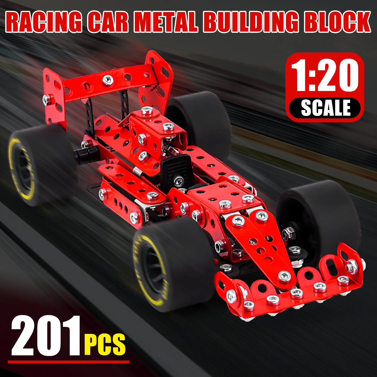 3D Metal Building Blocks F1 Model Screw And Nut Assembly Racing Toy Boy and Girl Children's Car Toy Birthday Gift