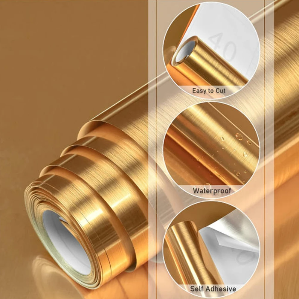 

Brushed Stainless Steel Contact Paper for Appliances DIY Cabinets Decor Peel and Stick Self-Adhesive Waterproof Wallpaper