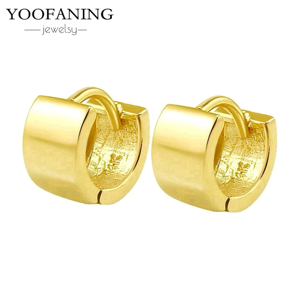 2026 New 925 Sterling Silver Ear Needle Classic Retro Gold Shaped Plain Ring Women's Large Earrings Party Luxury Jewelry Gift