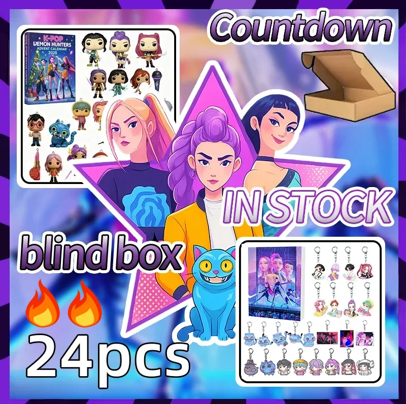 KPOP Devil Hunter Adventskalender Rumi Mira Zoey Saja Jongens Kerst Countdown Blind Box Acryl Sleutelhanger Party Gift