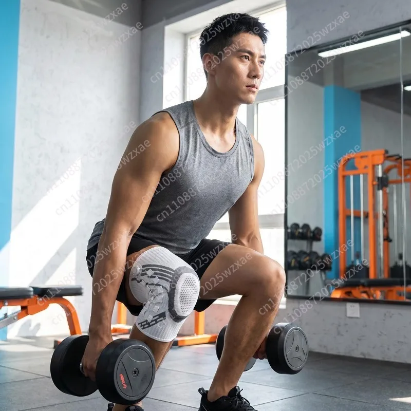 Knob knee pads, spring support, meniscus protection, protective gear, running, cycling, sixth generation breathable knee pads