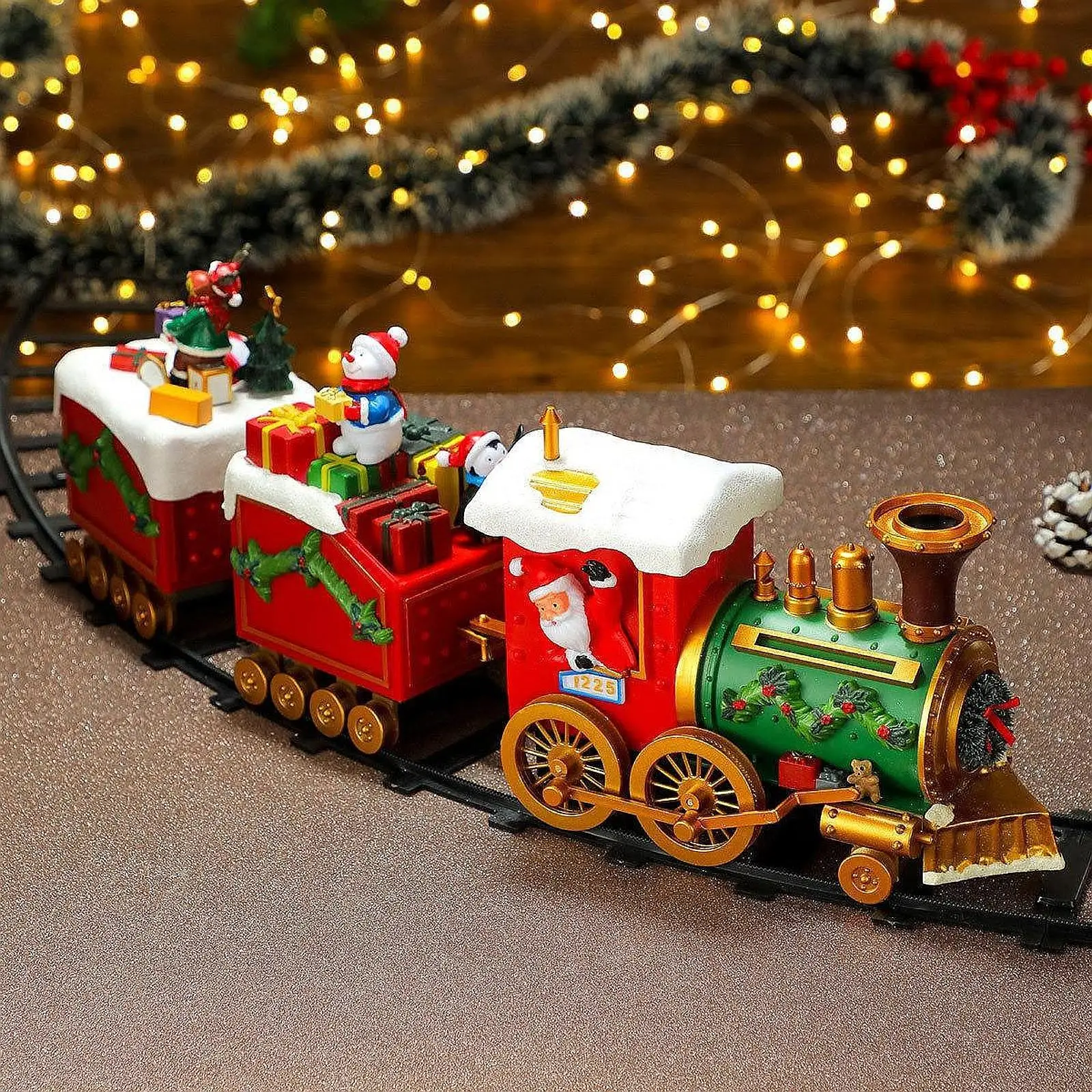 

Christmas Train Set Around Under The Christmas Tree Xmas Classic with Light and Sound Christmas Train Toy for 3 4 5 6 Year Old