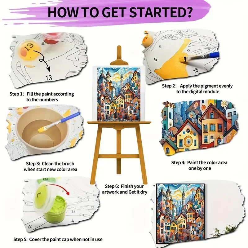 Professional Art Use 1pc DIY Adult Paint by Numbers Kit, Art Gift, Painting by Numbers, Easy to Learn and Suitable for Beginners