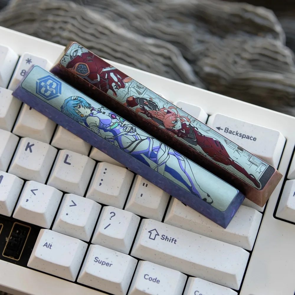 Anime EVA Asuka Space Bar Colorful Titanium Alloy Keycap 6.25U 7U Cross-axis Game Esport Keyboard Accessory Typing Relaxation