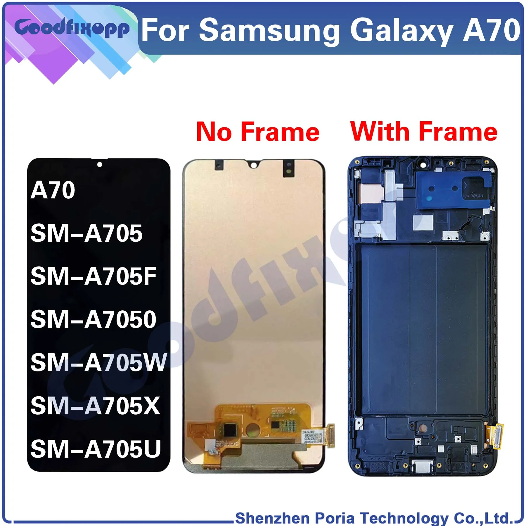 For Samsung Galaxy A70 SM-A705 SM-A705F SM-A7050 SM-A705W SM-A705X SM-A705U LCD Display Touch Screen Digitizer Assembly