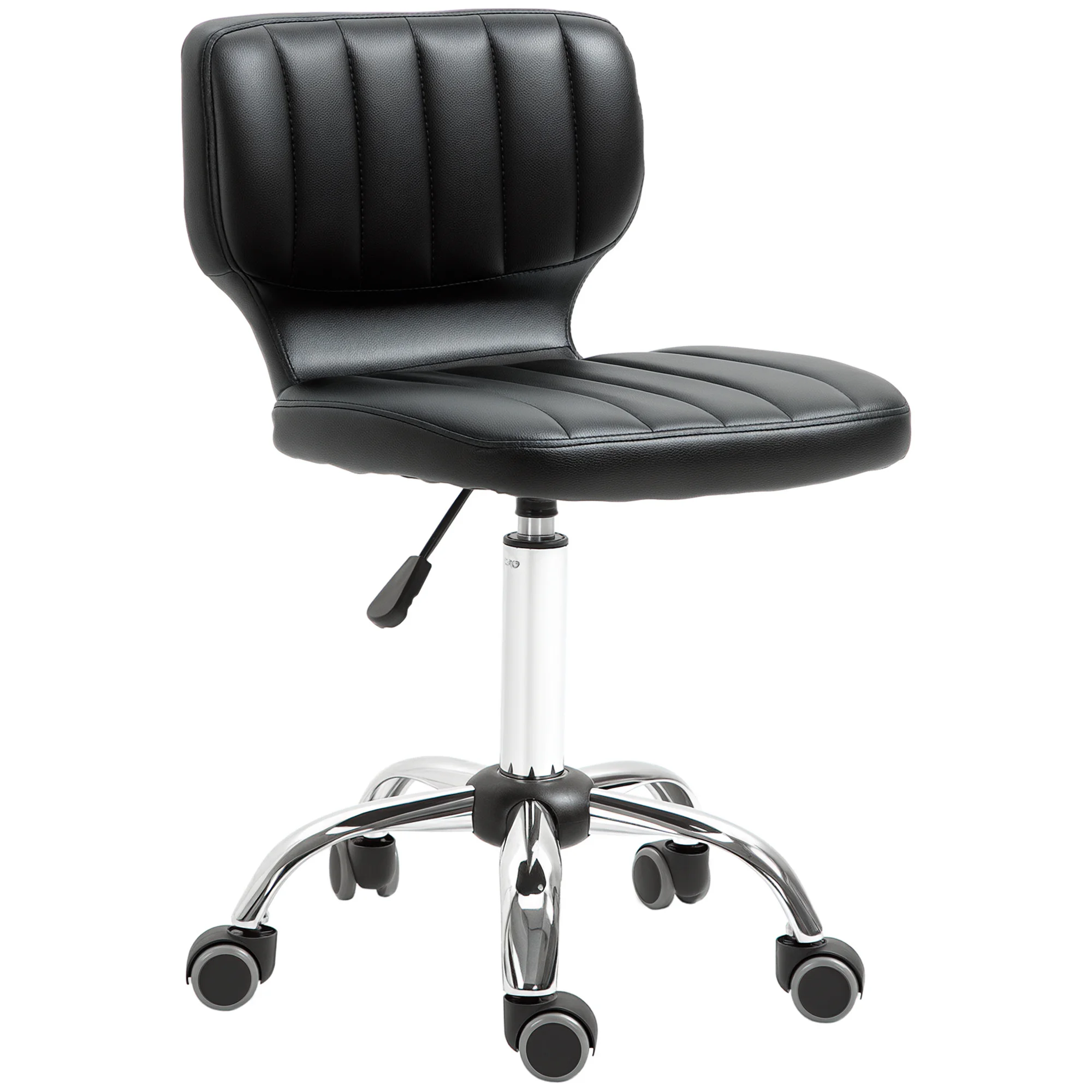 HOMCOM Tabouret à roulettes - tabouret de travail pivotant 360° -  - tabouret ergonomique - hauteur assise réglable 47-62 cm - revêtement synthétique 
