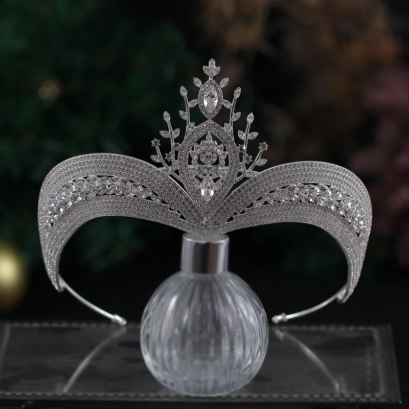 Luxo grande strass tiaras nupcial coroas bling cristal princesa pageant diadem noiva headbands casamento acessórios de cabelo