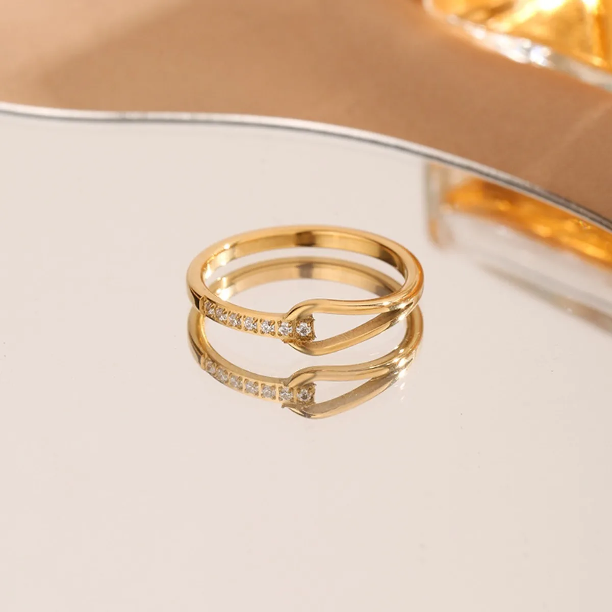 Zircon Rings Stainless Steel Cute Jewelry for Women, Comfort Fit Daily Wear Best Friend Gift Idea view 6