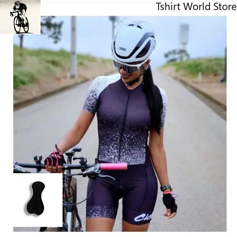 team triathlon women's short-sleeved sports suit mountain bik Cycling Suit Cycling Suit Jumpsuit Sportswear Professional Outdoor