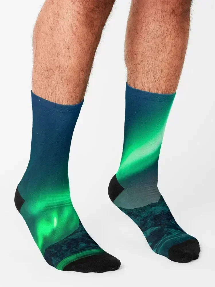 Aurora Borealis (Northern Lights) Socks set Novelties Non-slip moving stockings Ladies Socks Men's