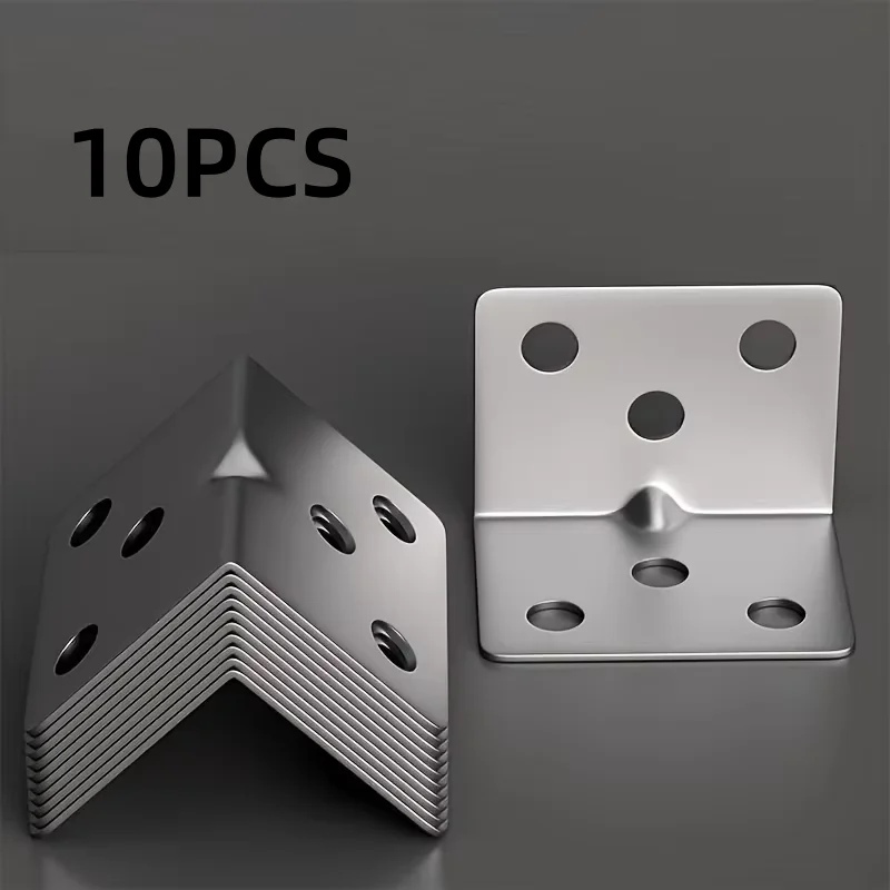 Stainless Steel L-Shaped Corner Code 90 Degree Laminated Furniture Plate Hardware Right Angle Bracket Cabinets Small