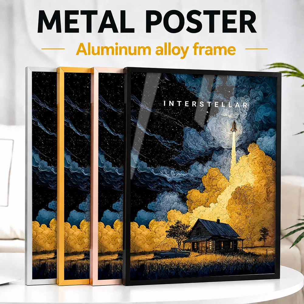 Interstellar Movie Metal Poster With Aluminum Alloy Frame Personalized Photo Astronomical Wonder Style Wall Art For Media Room