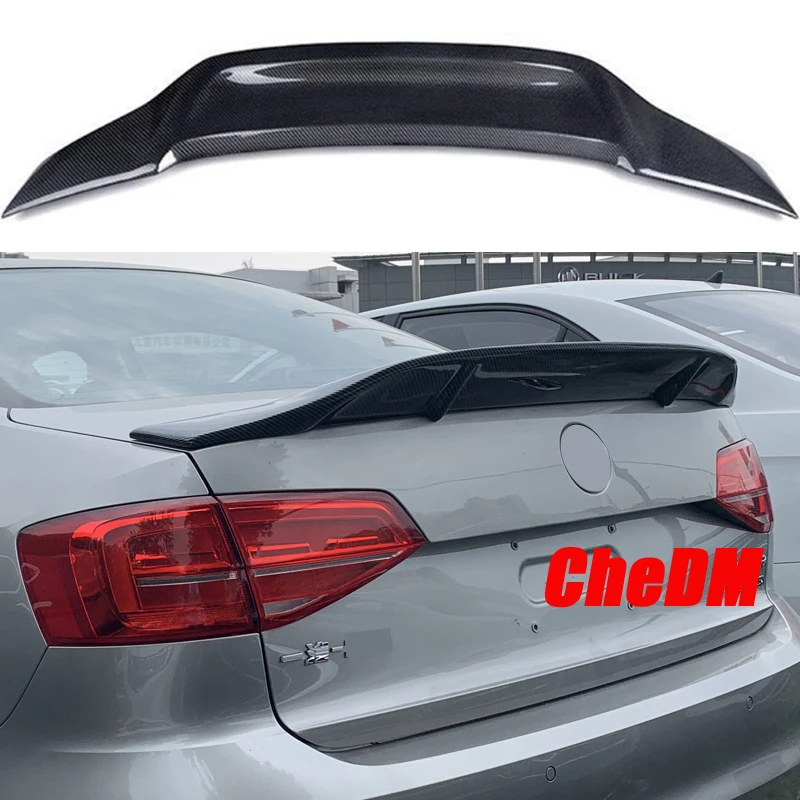 For 2012-2018 Volkswagen Sagitar  Jetta MK6 100% Real Carbon Fiber Highquality Rear Spoiler Trunk Lid Diffuser R Styl