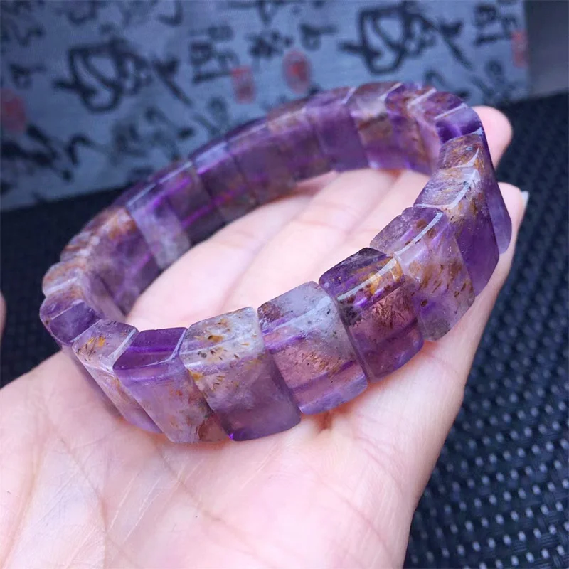 14MM Natural Auralite Bangle Gemstone Round Bead Crystal Healing Gemstone Bracelet Jewelry Gift 1PCS