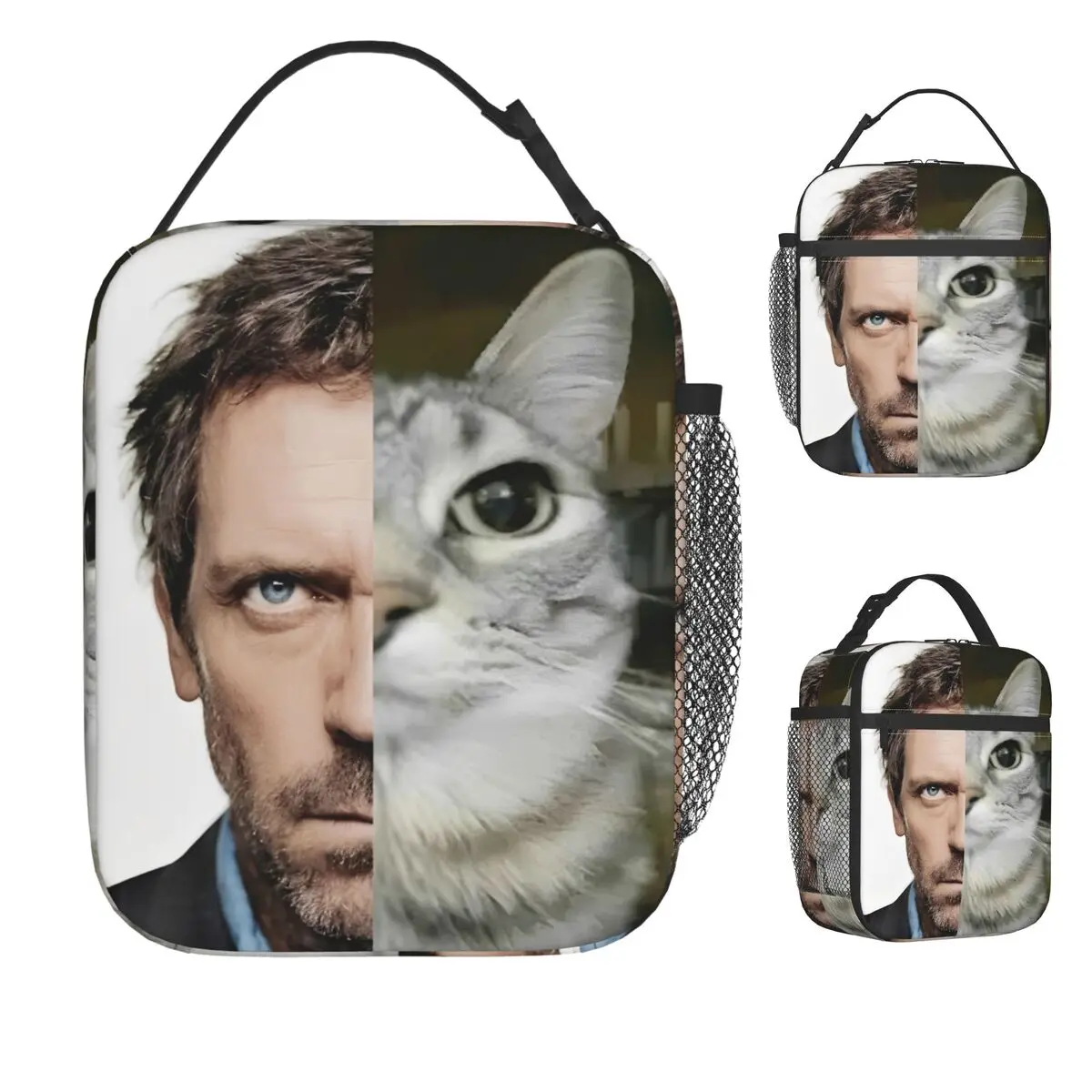 

House MD Cat Meme Сумка для обеда Портативный ланч-бокс Сумка-холодильник с принтом для пикника Водонепроницаемые термосумки для обеда для отдыха