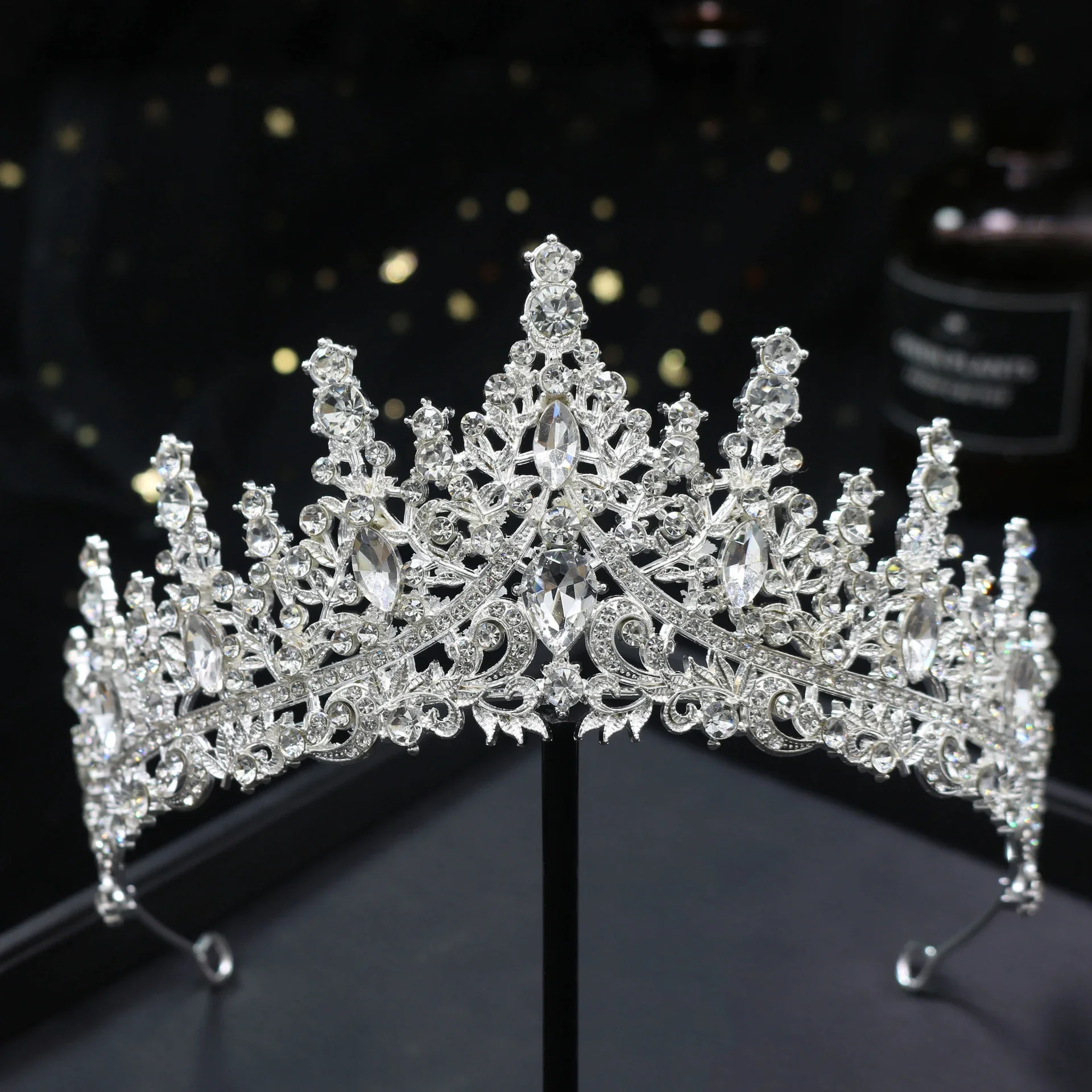 1pc Crown Bridal Vintage Hair Bands Crystal Rhinestone Handmade Hair Bands Crown Princess Birthday Party Plate Headdresses image 5