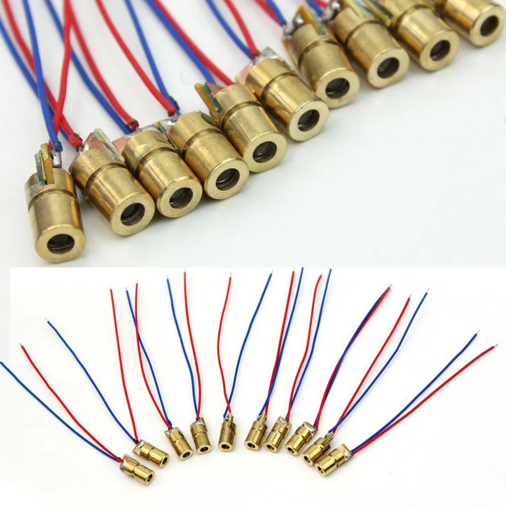 10pcs Laser 3V 5Mw 650Nm Red Diode 15*6Mm Diode Module Copper Mini Size For Diy Instrument Tools 650Nm Dot