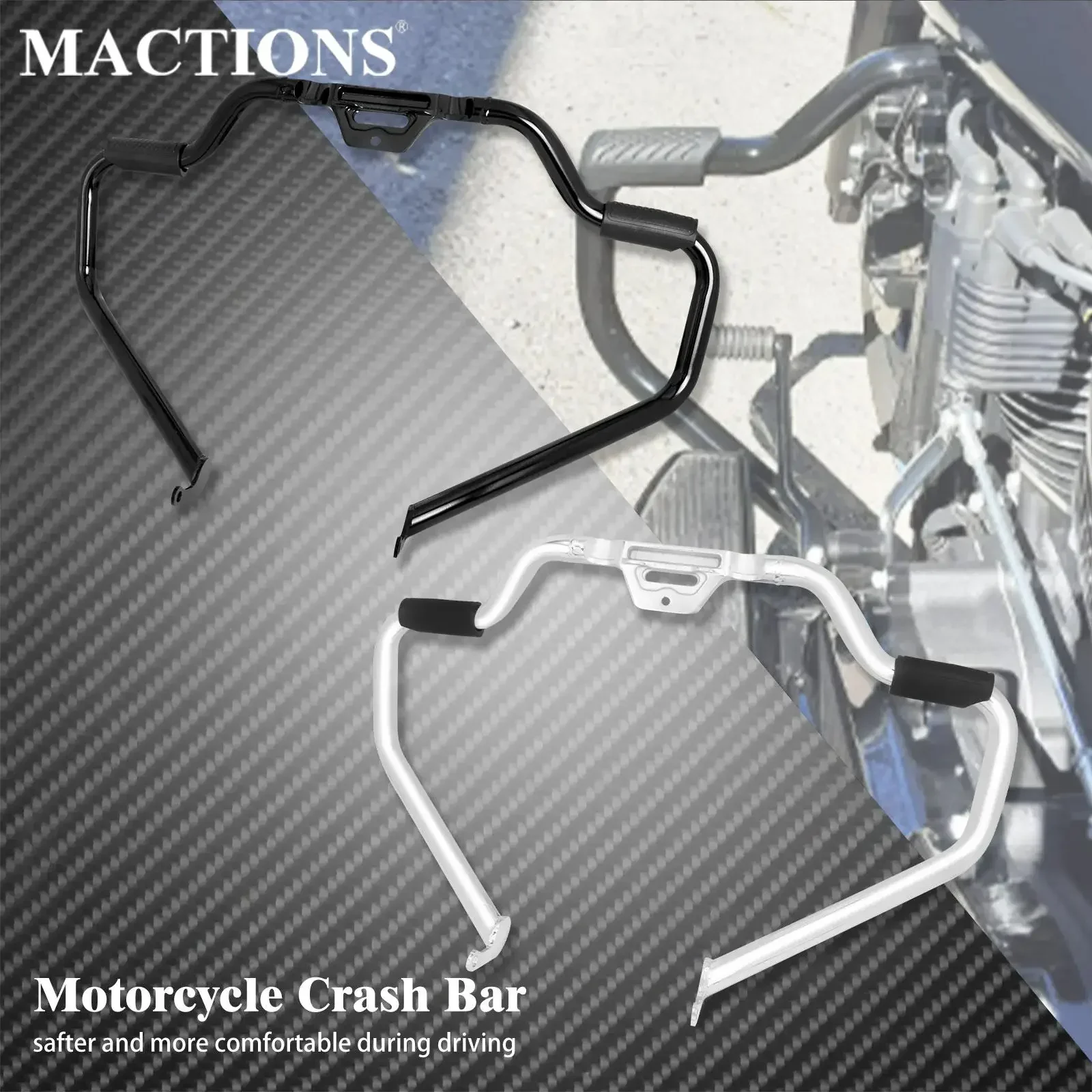 Motorcycle Black/Chrome Engine Guard Highway Crash Bar For Harley Softail Breakout Fat Boy Low Rider Slim FXBB FLSL FXF 18-2022