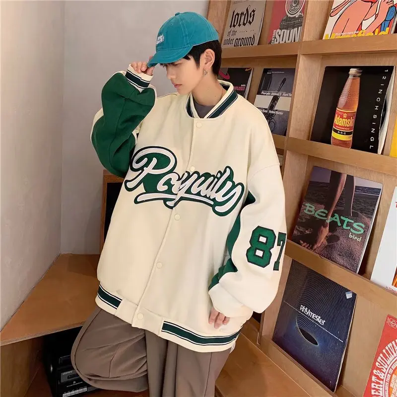 

Men's Jacket Spring Autumn Style Trendy Brand Contrasting Color Jacket Autumn New Casual Baseball Uniform Coat