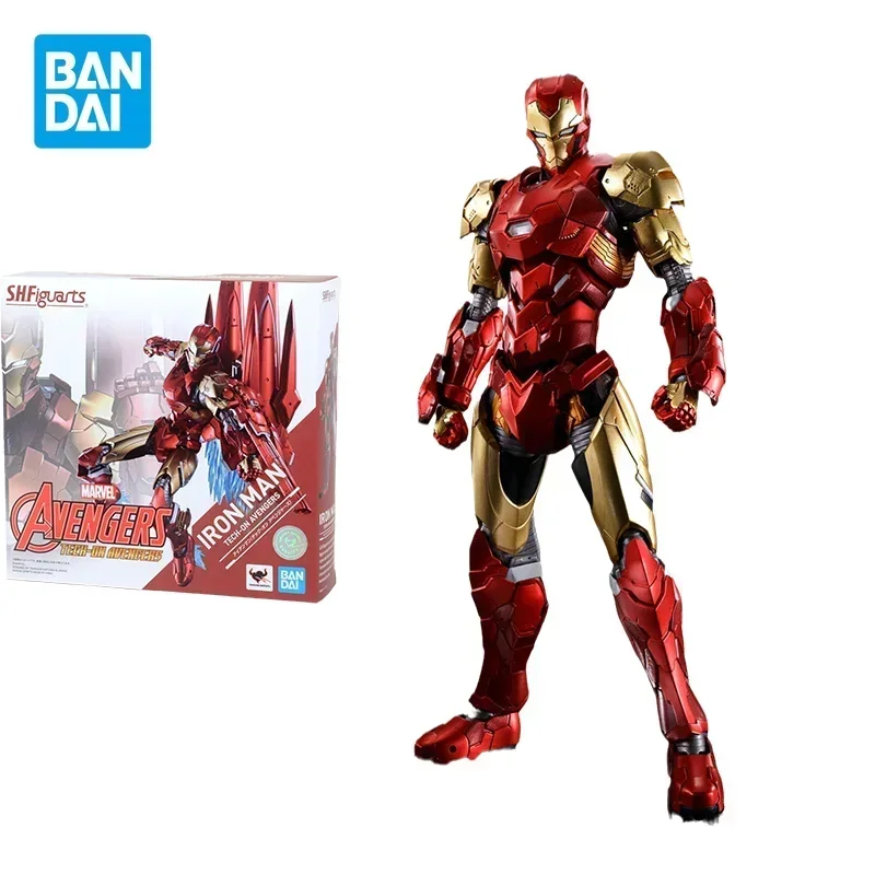 

Bandai Original SHFiguarts Marvel's The Avengers Anime Figure Iron Man Action Figure Toys for Kids Gift Collectible Model