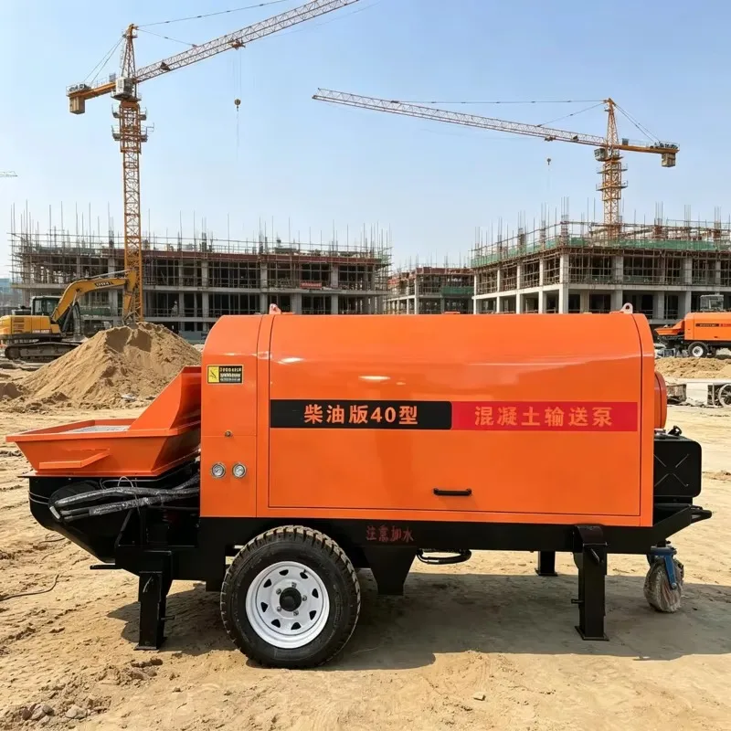 Customized Easy Operation Diesel Concrete Trailer Pump Full Hydraulic High Efficiency