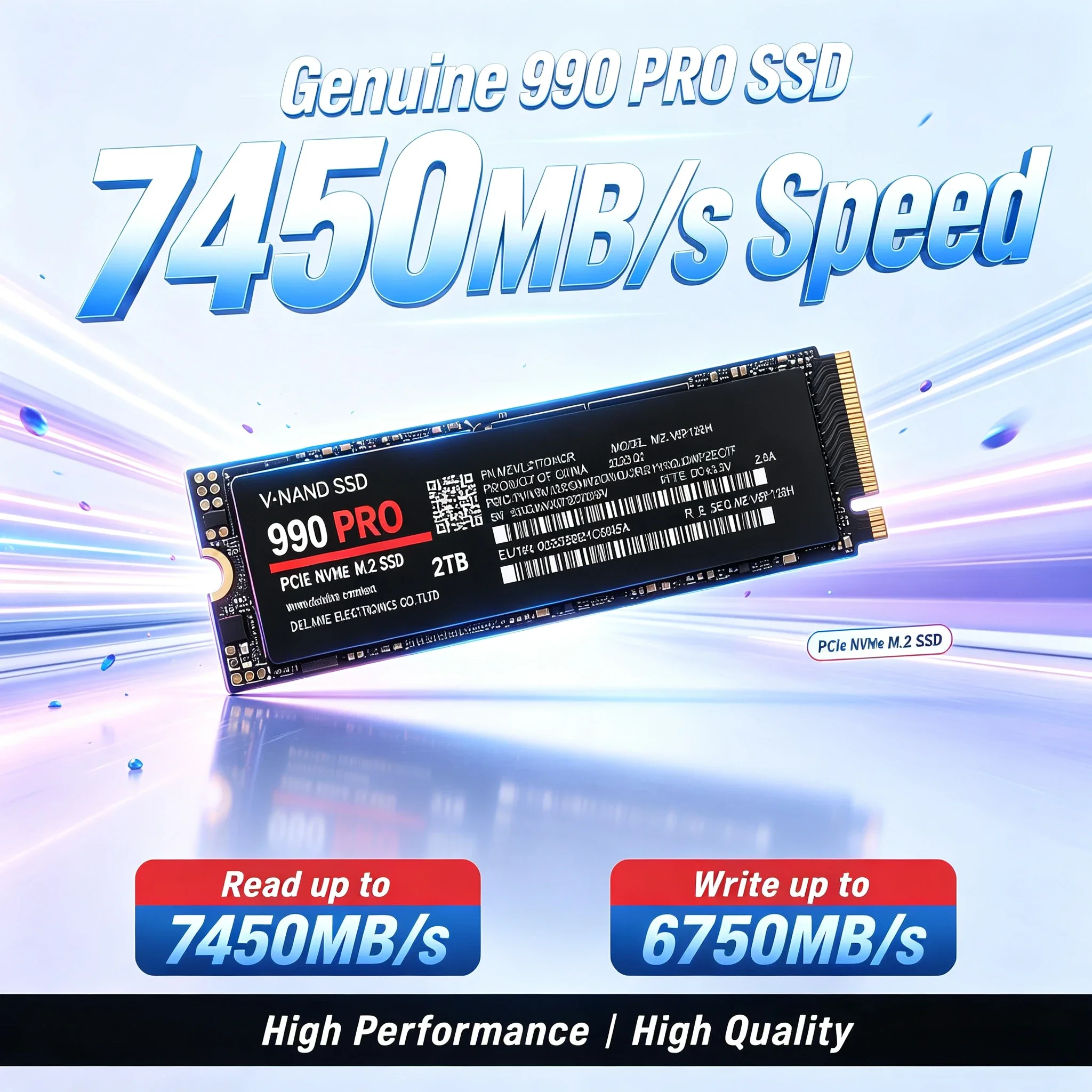 up to 7450MB/s Speed New 990 PRO 512TB-4TB PCle 4.0 NVMe M.2 SSD Ideal for PS5 Console Gaming Laptops & Desktops