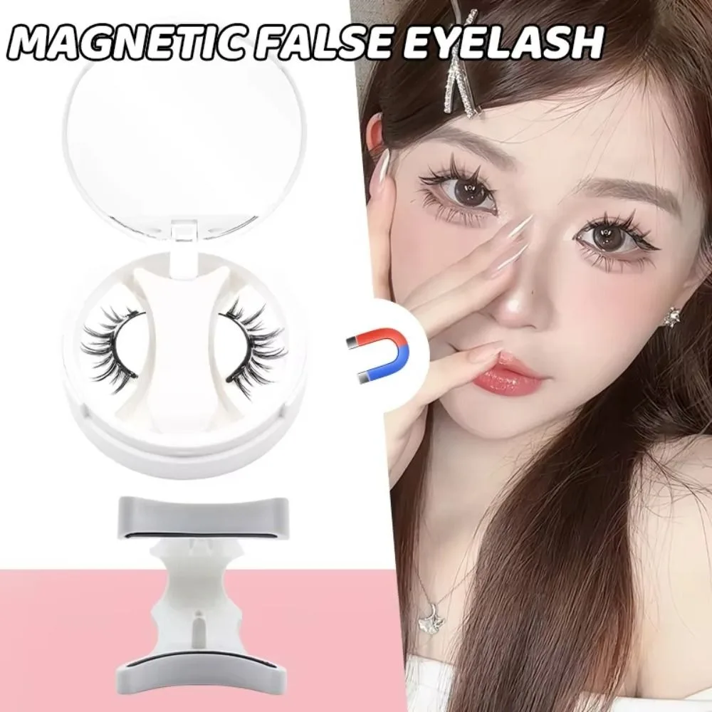 Moda repetidamente cílios magnéticos com aplicador natural fácil de usar mangá cílios sem cola necessário cílios finos mulheres meninas