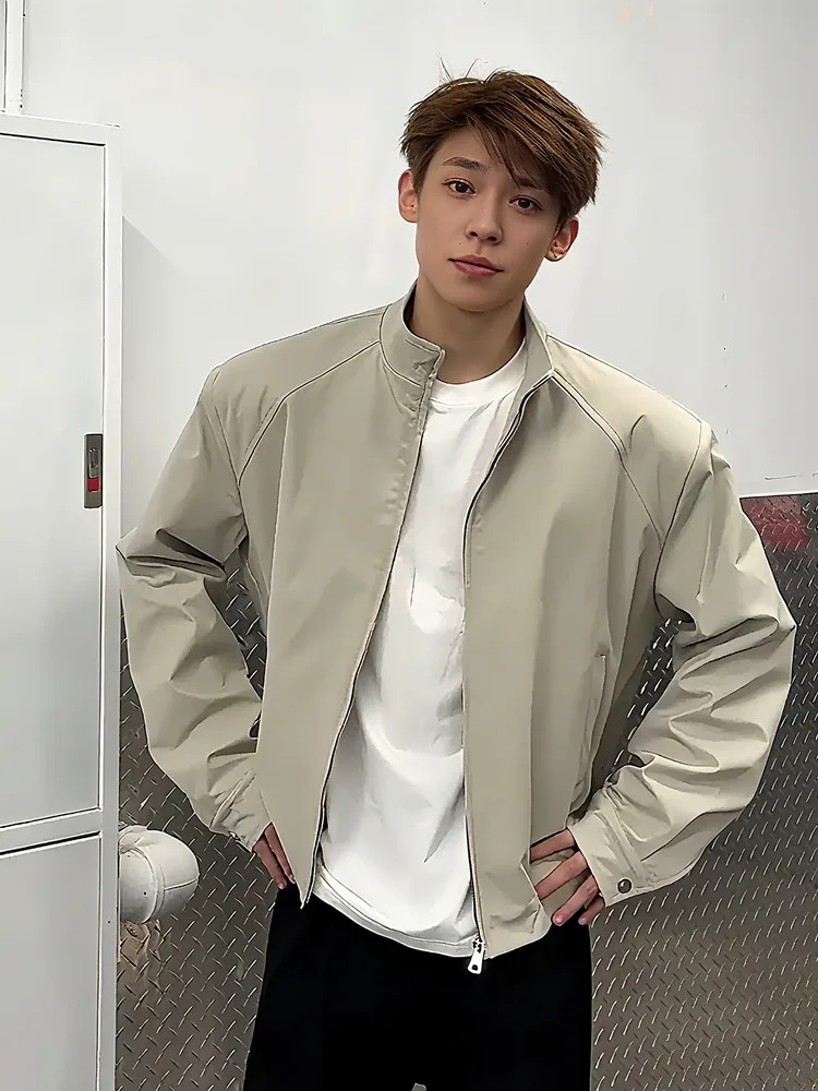 Cleanfit American Style Stand Collar Jacket Short Black Handsome Spring New Arrival Men's Fashion Outerwear Casual Youth 