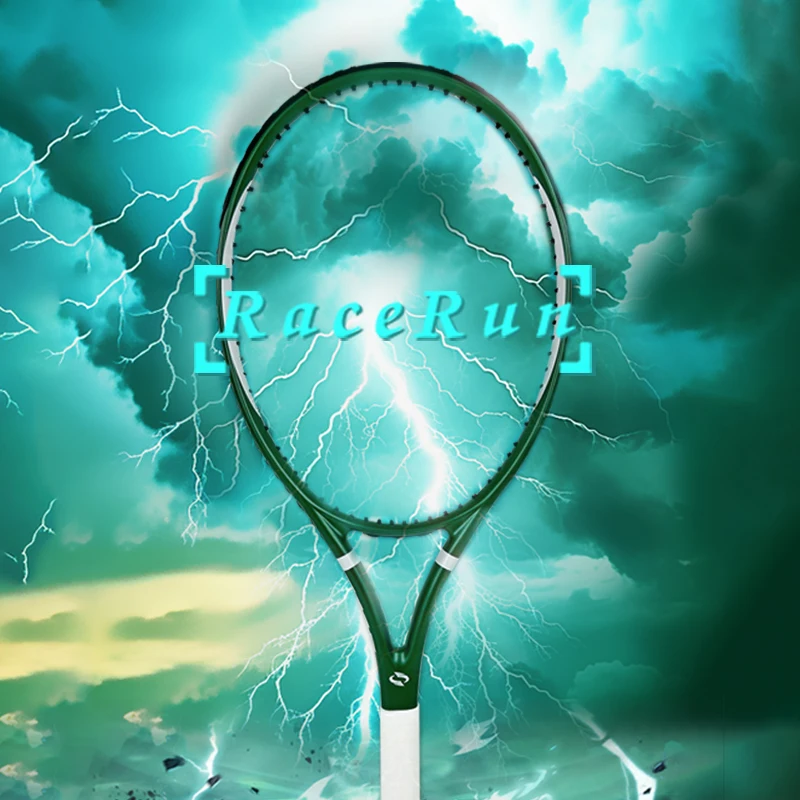 RaceRun Aluminum Carbon Tennis Racket 305g Strung 50-60lbs Enhanced Durability Shock Absorption Frosted Feel