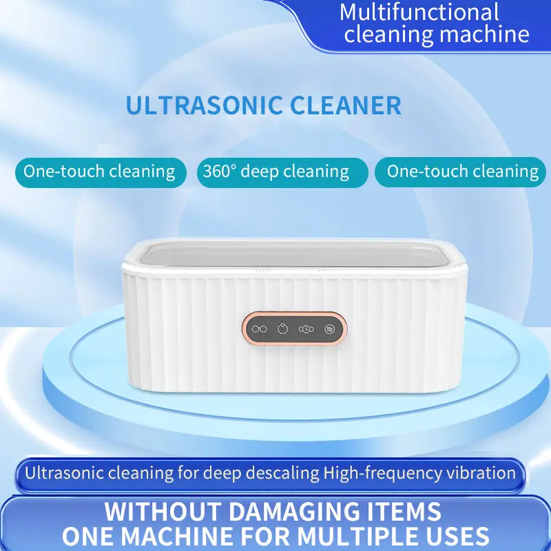 Multi-function Ultrasonic Cleaner 400ml Home Portable Cleaning Box Suitable for Rings Glasses Jewelry Dentures