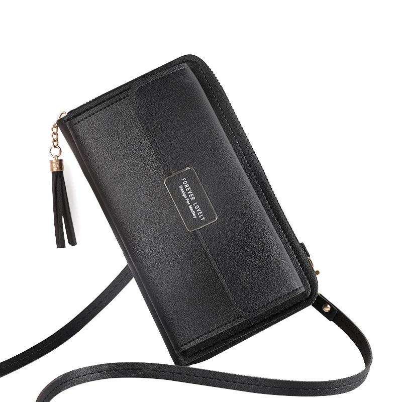 

New Women Shoulder Strap Bag Multifunction Long Wallet Fashion Tassel HandBag Hasp Card Holder Ladies Small Crossbody Phone Bag