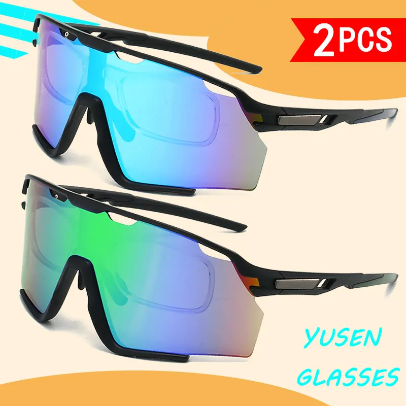 عبوتان من النظارات الشمسية العصرية الجديدة ذات الإطار الكبير في الهواء الطلق مع عدسات ملونة مطلية حقيقية، مجموعات ألوان مختلفة، للجنسين، مناسبة للارتداء في مجموعة متنوعة من حالات #5