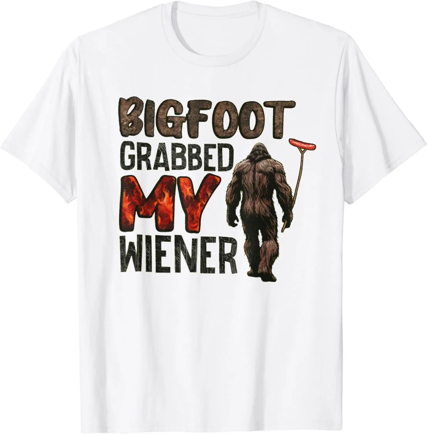 

Funny retro bigfoot, Bigfoot Grabbed My Wiener design Unisex T-Shirt