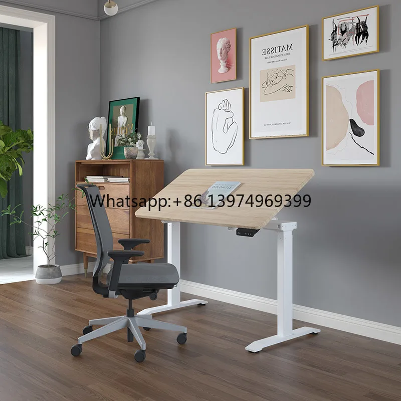 Electric Standing Writing Drawing Crafting Working Angle Adjustable Desk Height Adjustable Drafting Table