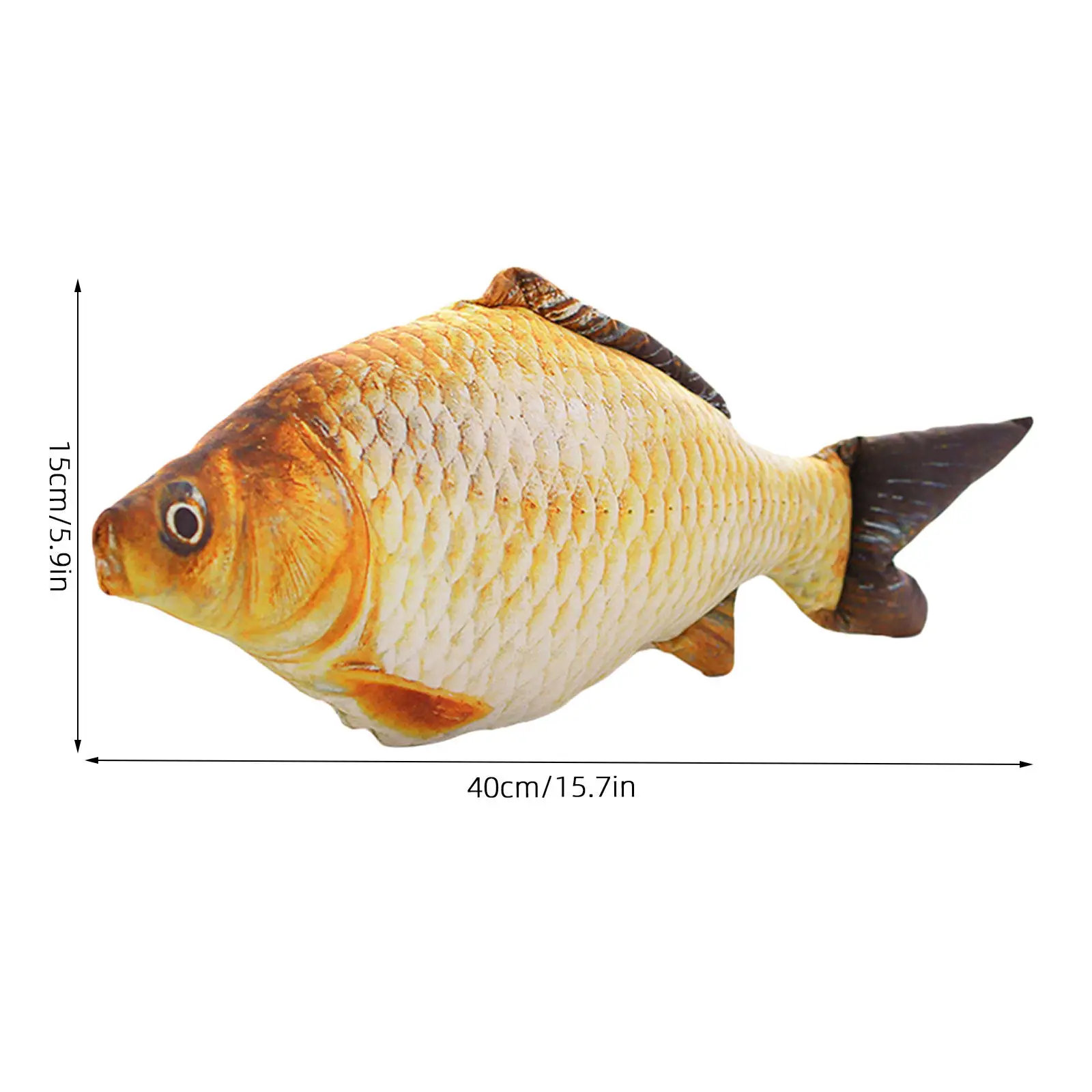40Cm 3D Fish Throw Pillow Cute Aquatic Theme Decorative Cushion for Bedroom Office Sofa Xmas Gift Idea Carp Pillow view 2