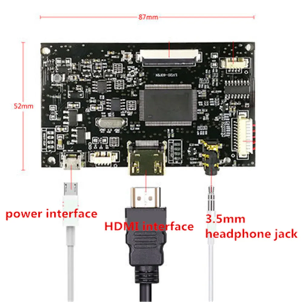 Imagem -02 - Tela Lcd Multifuncional para Computador Driver Control Board Hdmi Audio Raspberry Pipc 6.5 10.1