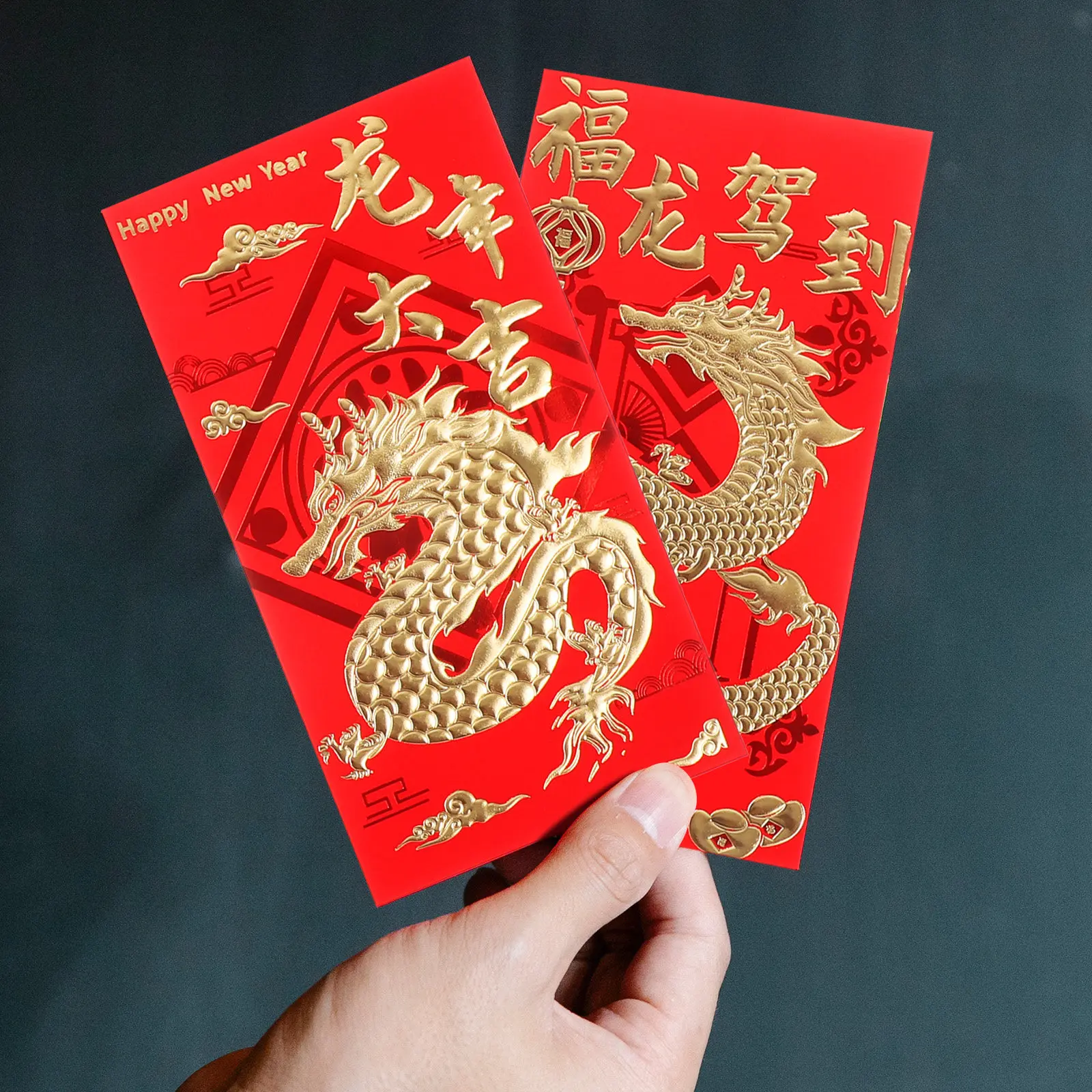 

30Pcs Chinese Red Envelopes Lucky Money Pockets New Year Red Packets Dragon Pattern Paper Cash Envelopes Spring Festival 2024