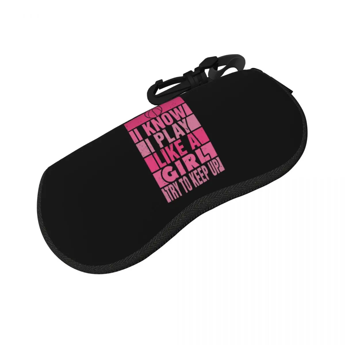 

Basketball Girls Play Like A Girl Shell Glasses Case Portable Sunglasses Box Women Men Soft Eyeglasses Bag Pouch