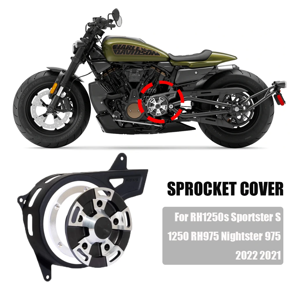 

Для RH1250s Sportster S 1250 RH975 Nightster 975 2022 2021 мотоциклетный передний черный приводной шкив, комплекты верхней крышки двигателя