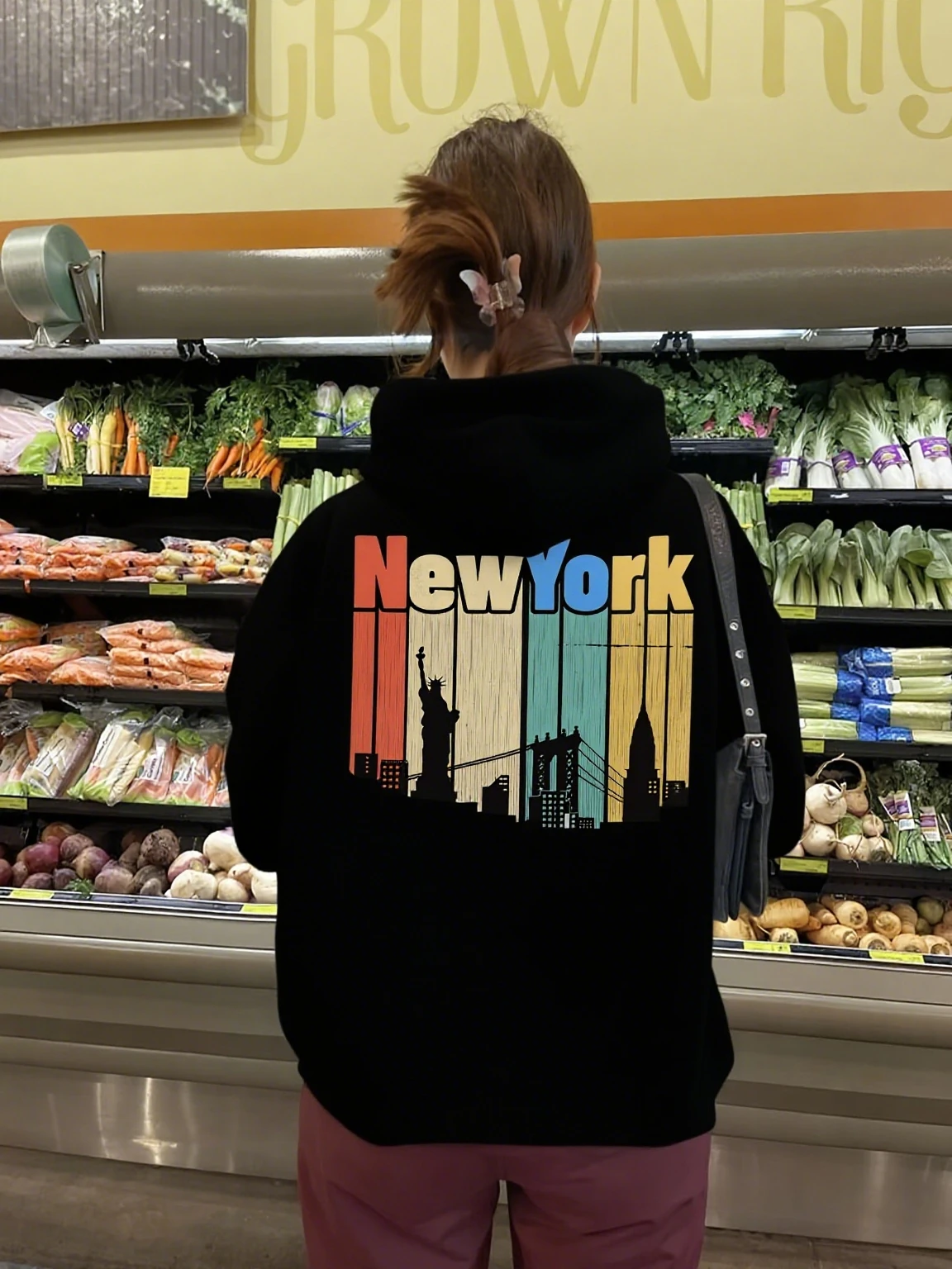 

New York Graphic Printing Autumn and Winter Cotton Men's and Women's Hoodies Casual Outdoor Street Sports Loose Training Brand