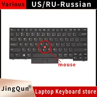 Teclado retroiluminado español ruso para ordenador portátil Lenovo Thinkpad E480 E485 E490 E495 L380 L390 L490 L480 T490 T495 01YP280 01YP320
