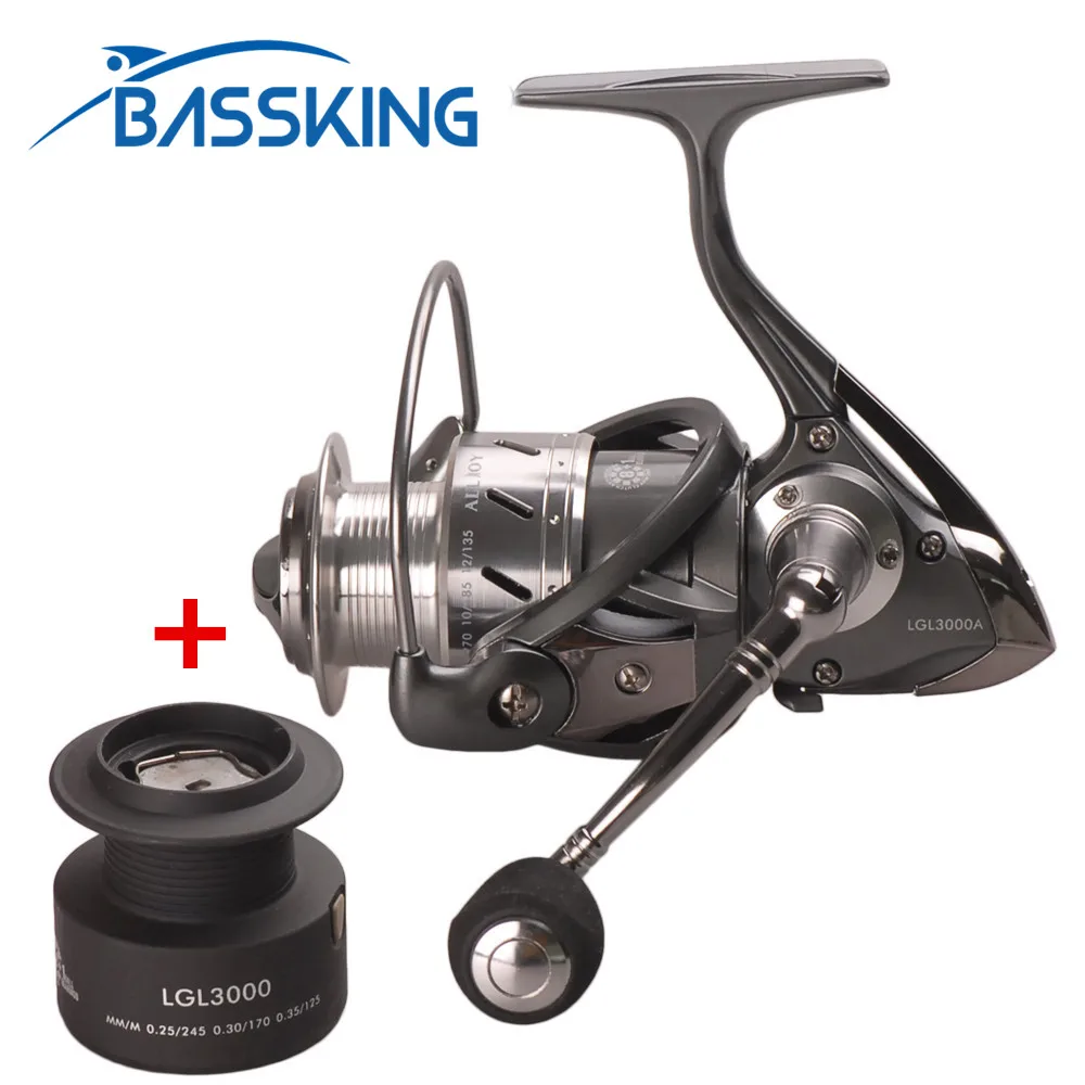 

BASSKING Spinning Reel with Extra Plastic Addition Spool 11BB 5.2:1 Fishing Reel Carp Fishing Carretilha Molinete Pesca Wheel