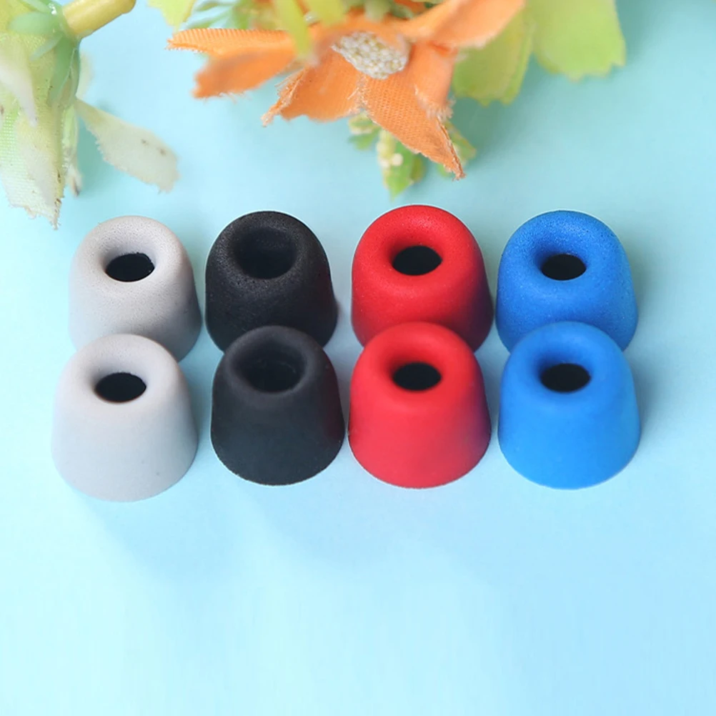 

8 Pairs Earplug Heads Small Size Memory Foam Earphone Caps Black Blue Comfortable Long Lasting Replaceable Hunting