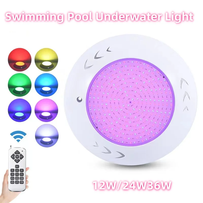 

LED Underwater Light RGB Mounted Swimming Pool Submersible Landscape Lighting 18W/24W/36W IP68 Waterproof Wall Lamp AC/DC12V/24V